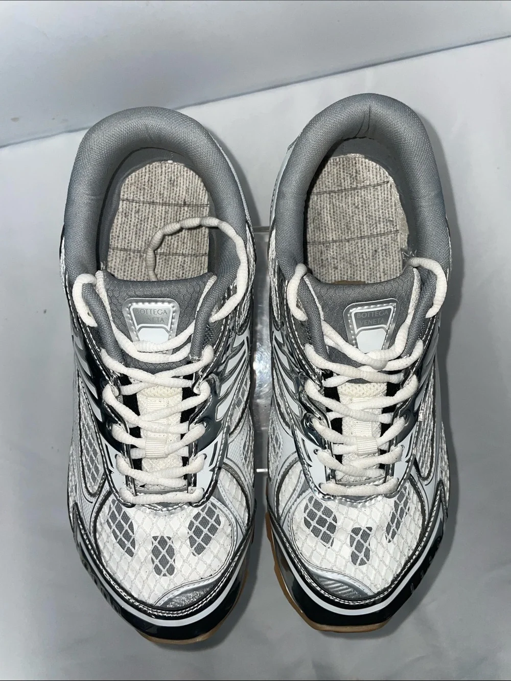 BOTTEGA VANETA ORBIT METALLIC TECHNICAL FISHNET SNEAKERS FTL-07-195